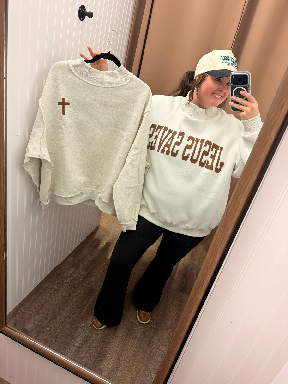 Jesus Saves Reversible Sweatshirt 🤎