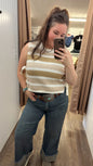 Color Block Stripe Tied Side Sweater Vest