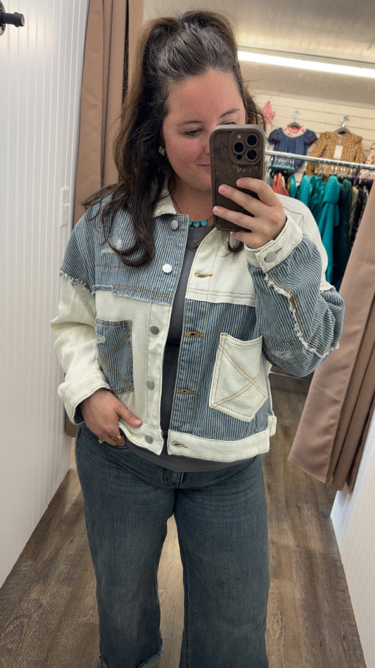 Color Block Strip Jacket