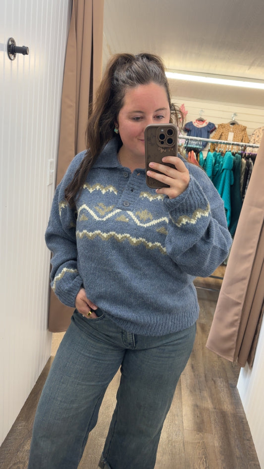 Cozy Fit Knit Sweater With Relaxed Collar