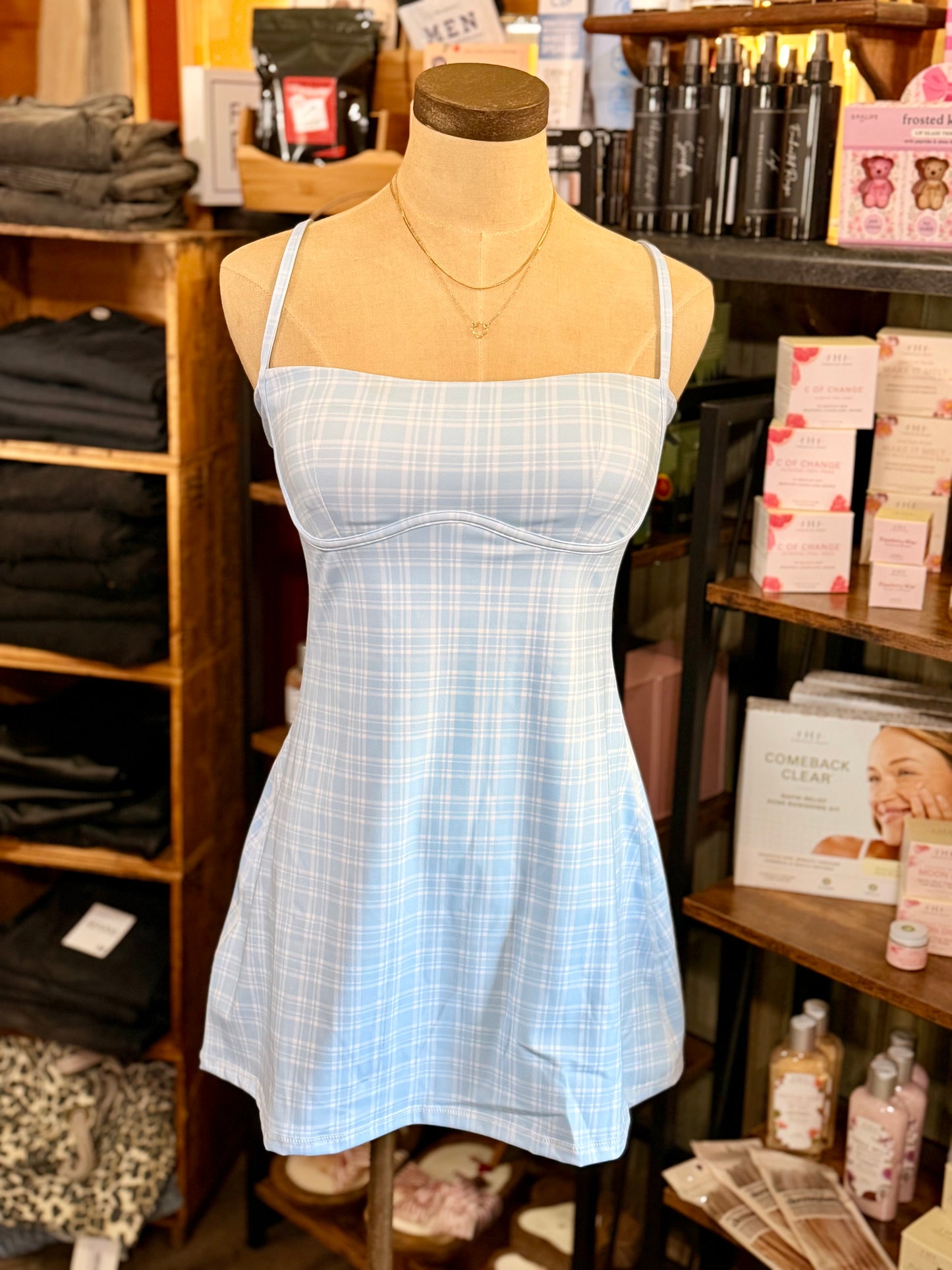 Sweet Skies Plaid Mini Dress