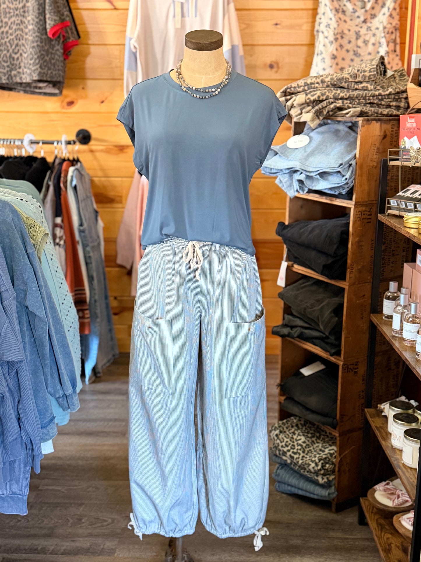 Harbor Stripe Barrel Pants