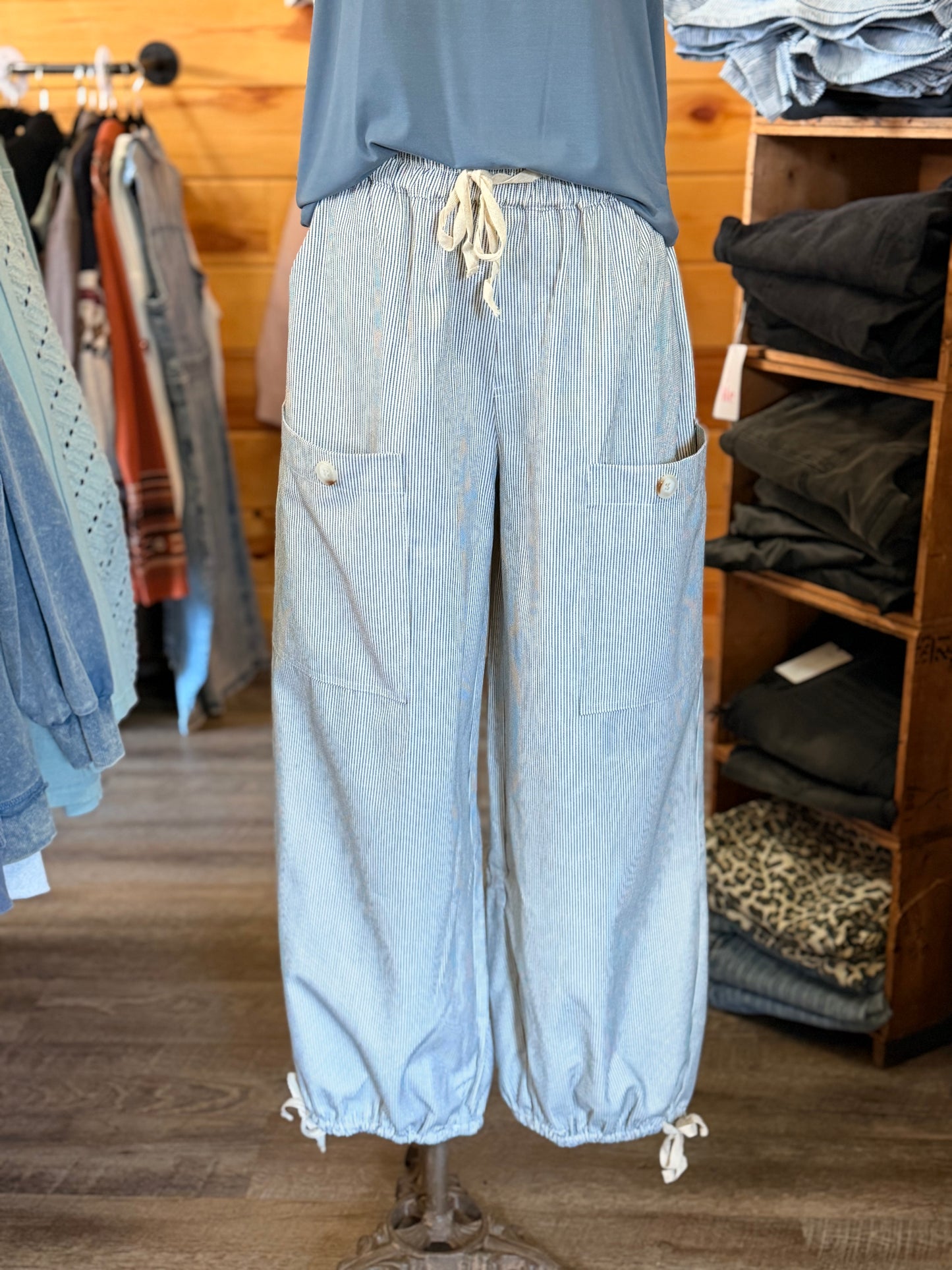 Harbor Stripe Barrel Pants