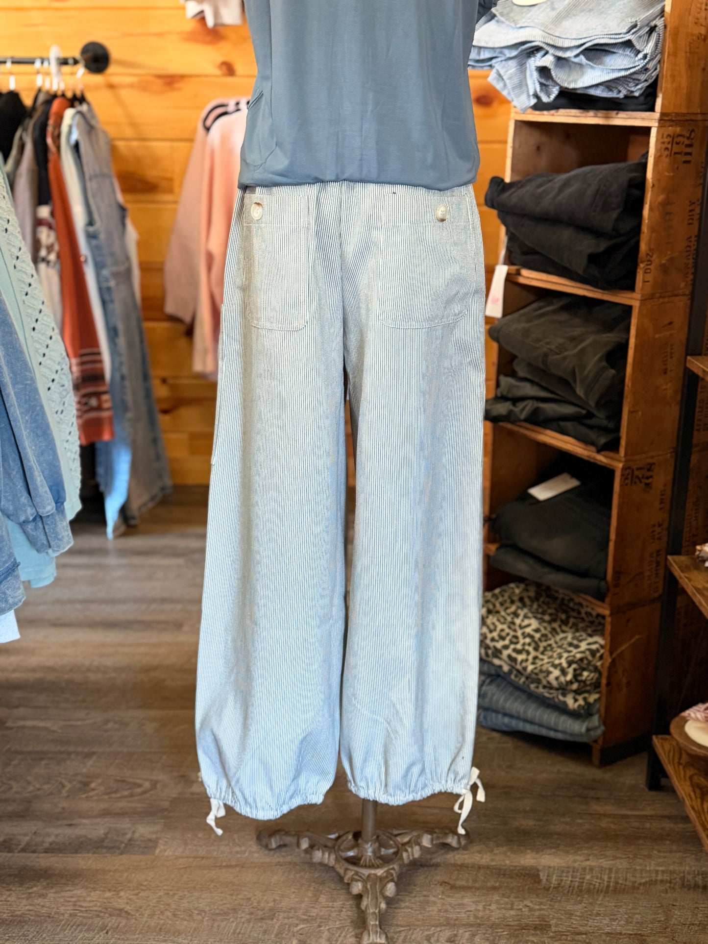 Harbor Stripe Barrel Pants