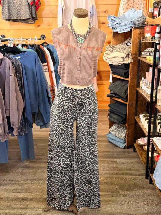 Prairie Roam High Waist Leopard Jeans