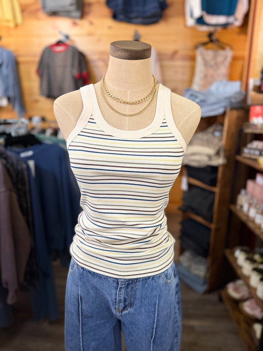 Striped Ribbed Tank
