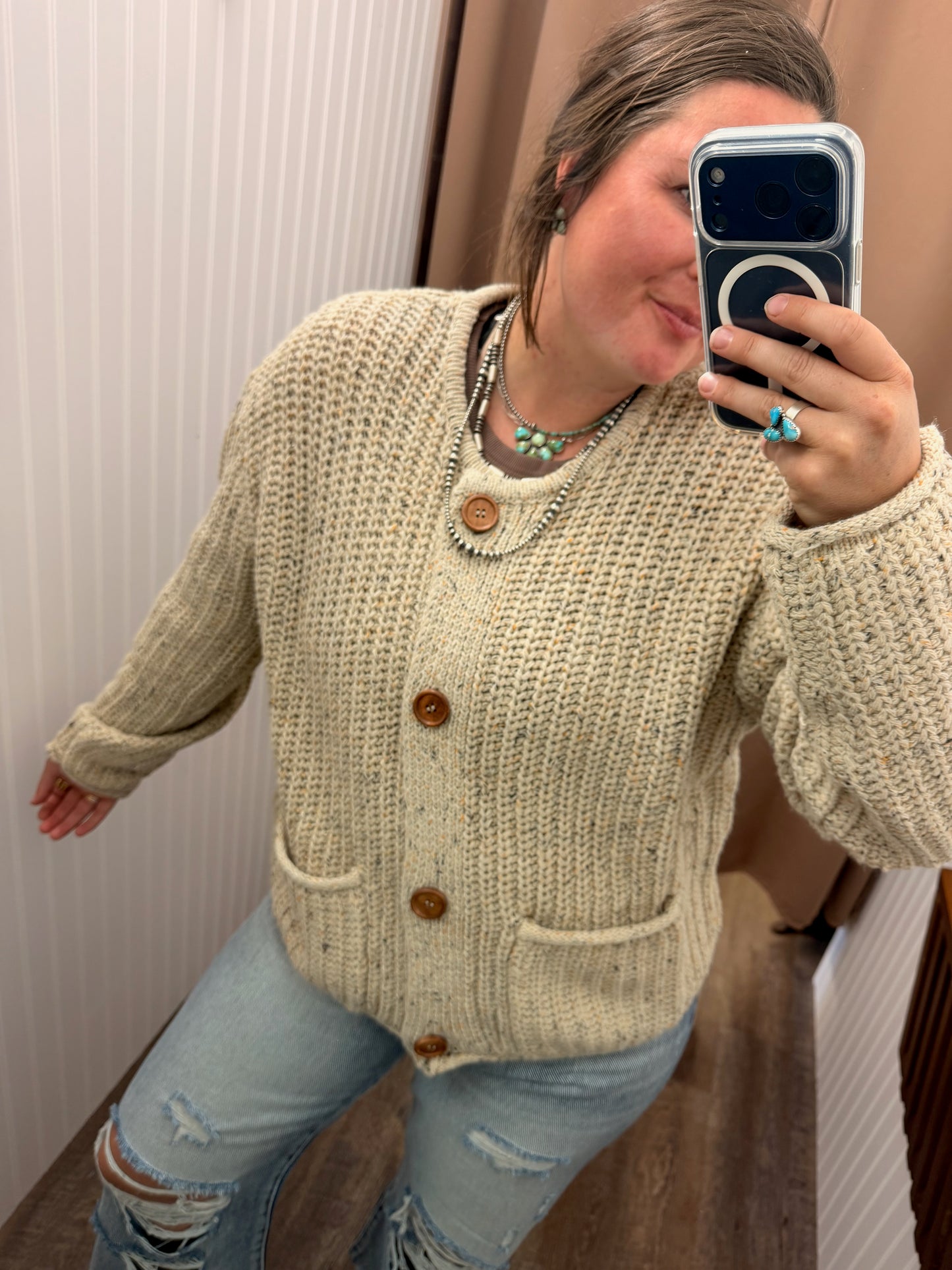 Cozy Speckled Knit Cardigan