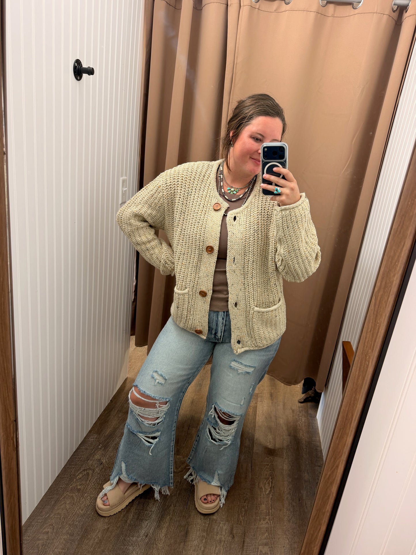 Cozy Speckled Knit Cardigan
