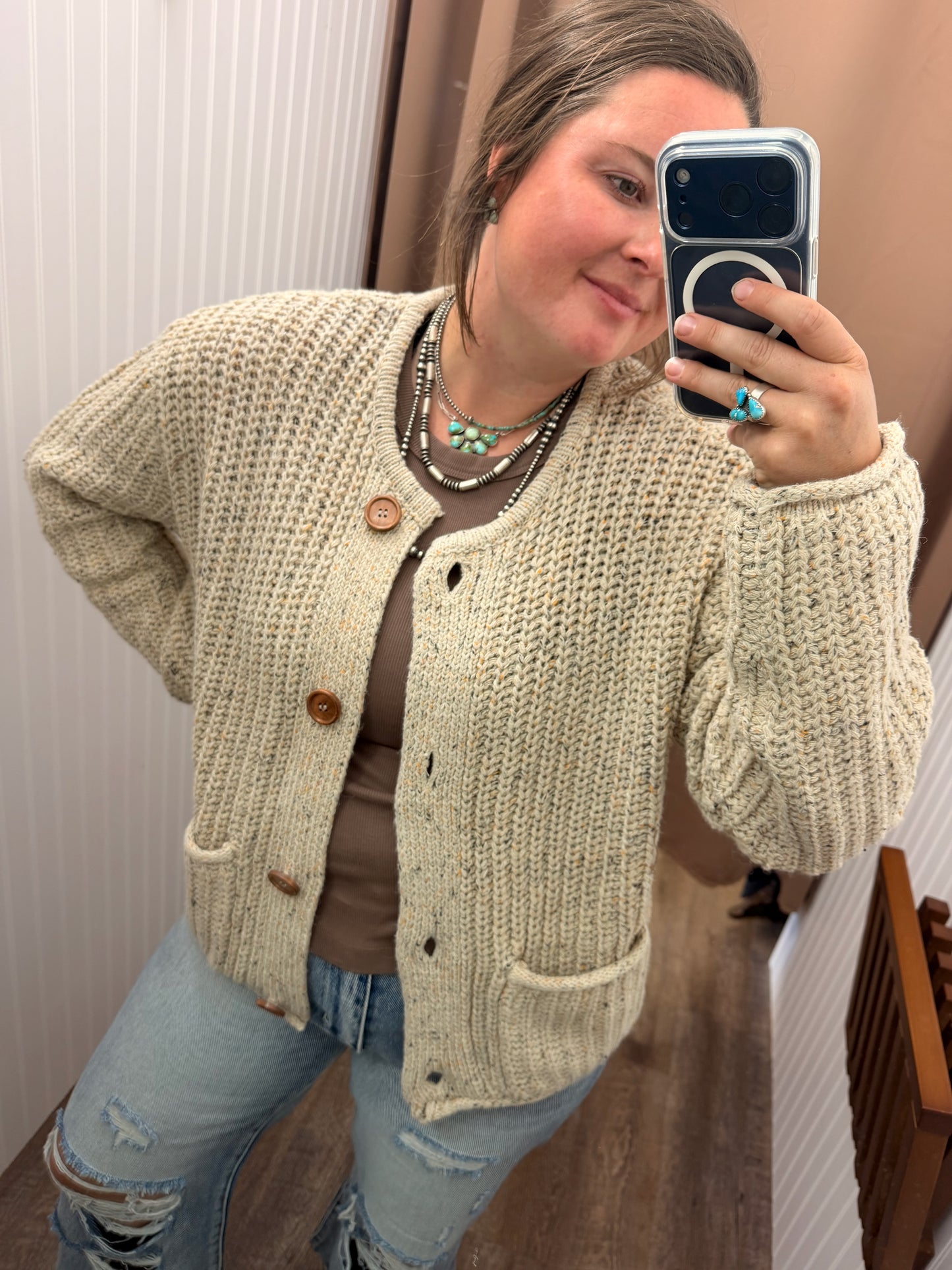 Cozy Speckled Knit Cardigan
