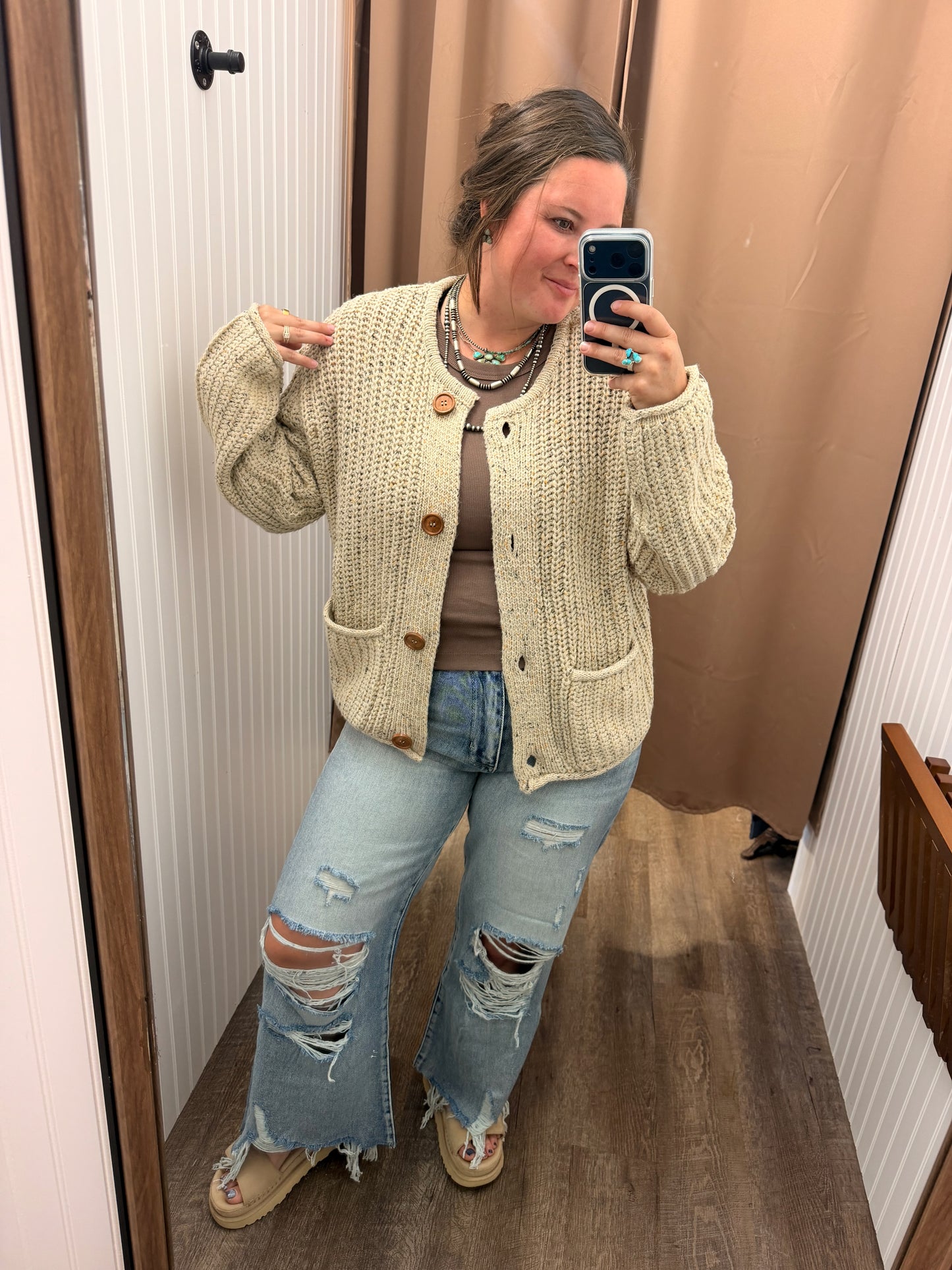 Cozy Speckled Knit Cardigan
