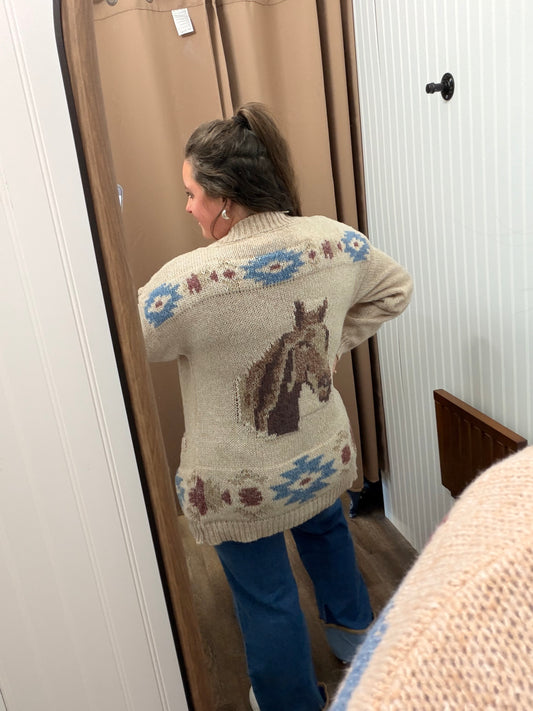 Western Horse Cardigan