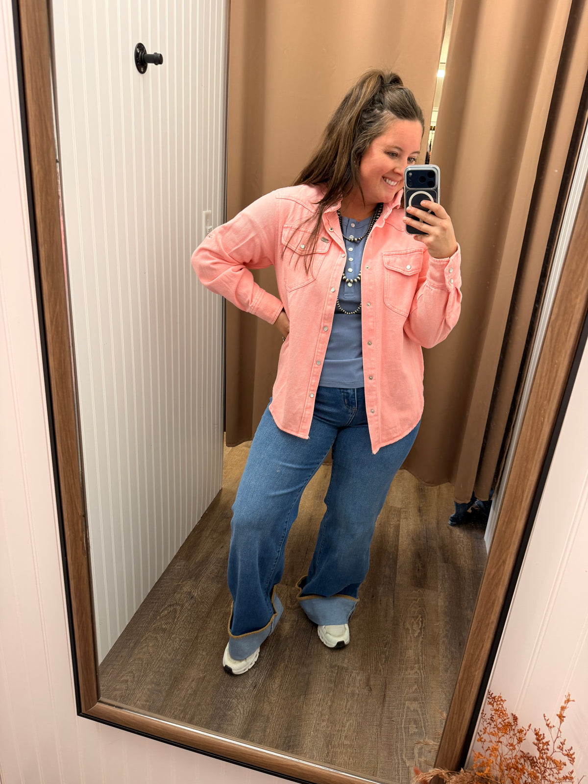 Denim Pearl Snap Shirt