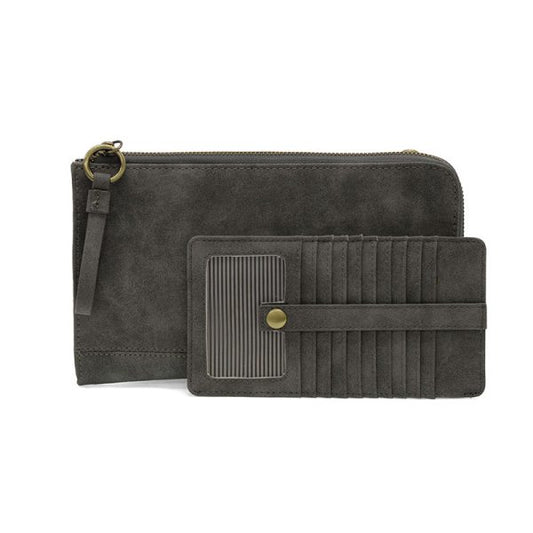 Faux Suede Karina Wristlet & Wallet