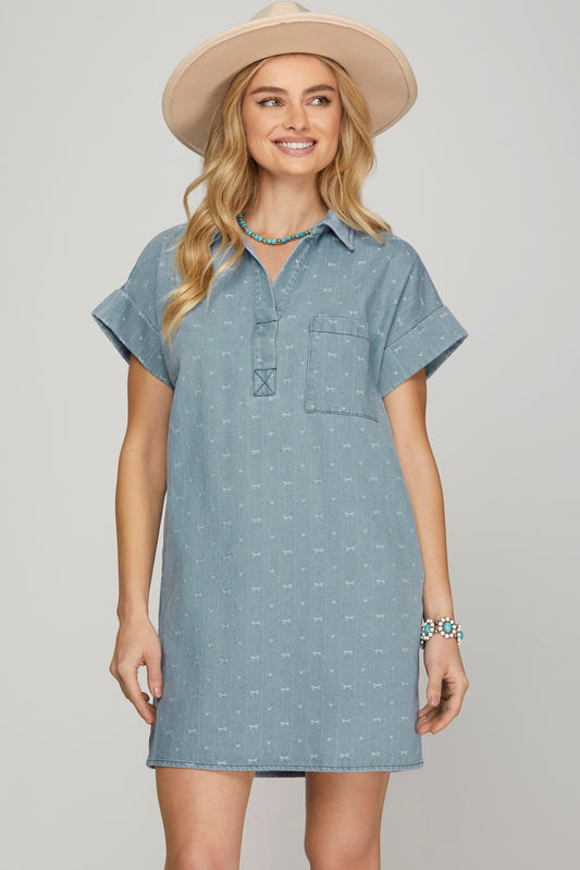 Denim Bow Dress