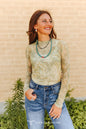 Beige Aztec Mesh Top (Regular and Plus)