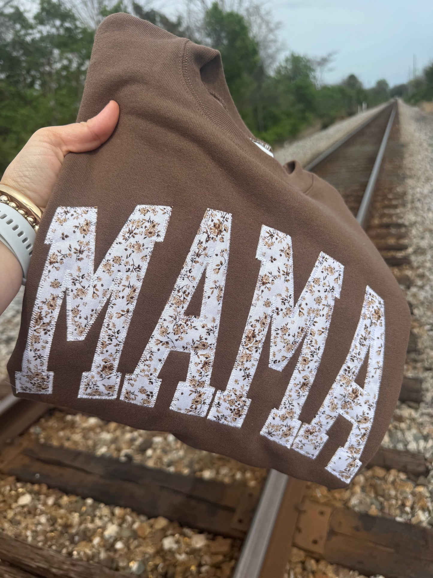 Brown Floral Mama short Sleeve
