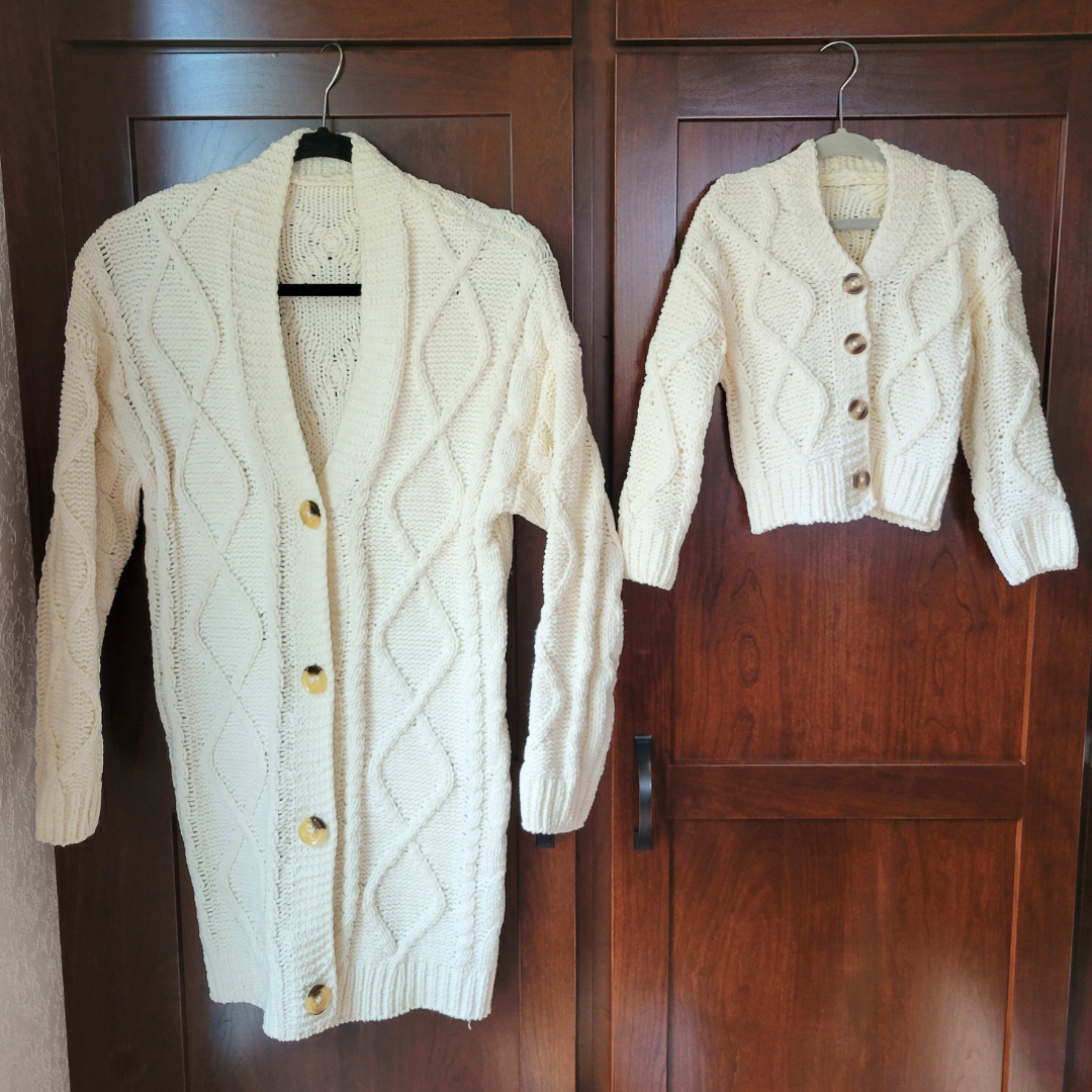 Ivory Cable Knit Cardigan- Child