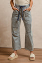 Striped Twill Barrel Pants
