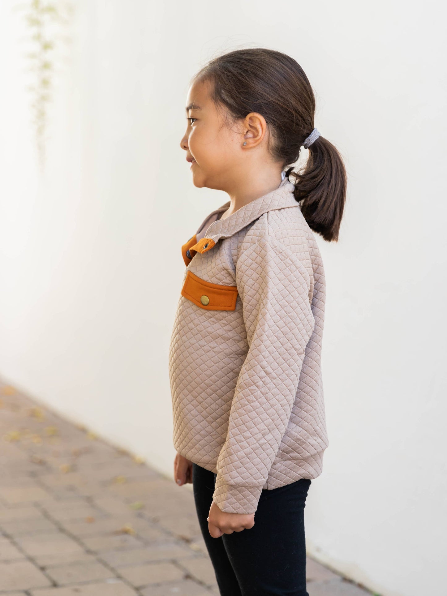 Little Girls Quilted Kennedy Pullover (2 Colors)