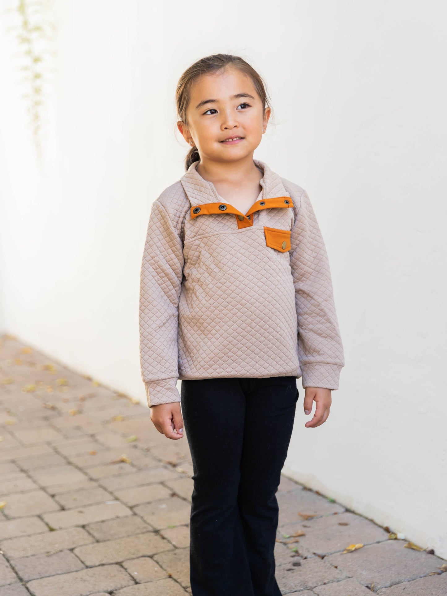 Little Girls Quilted Kennedy Pullover (2 Colors)