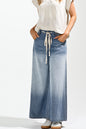 Ombre dyed wide denim pants