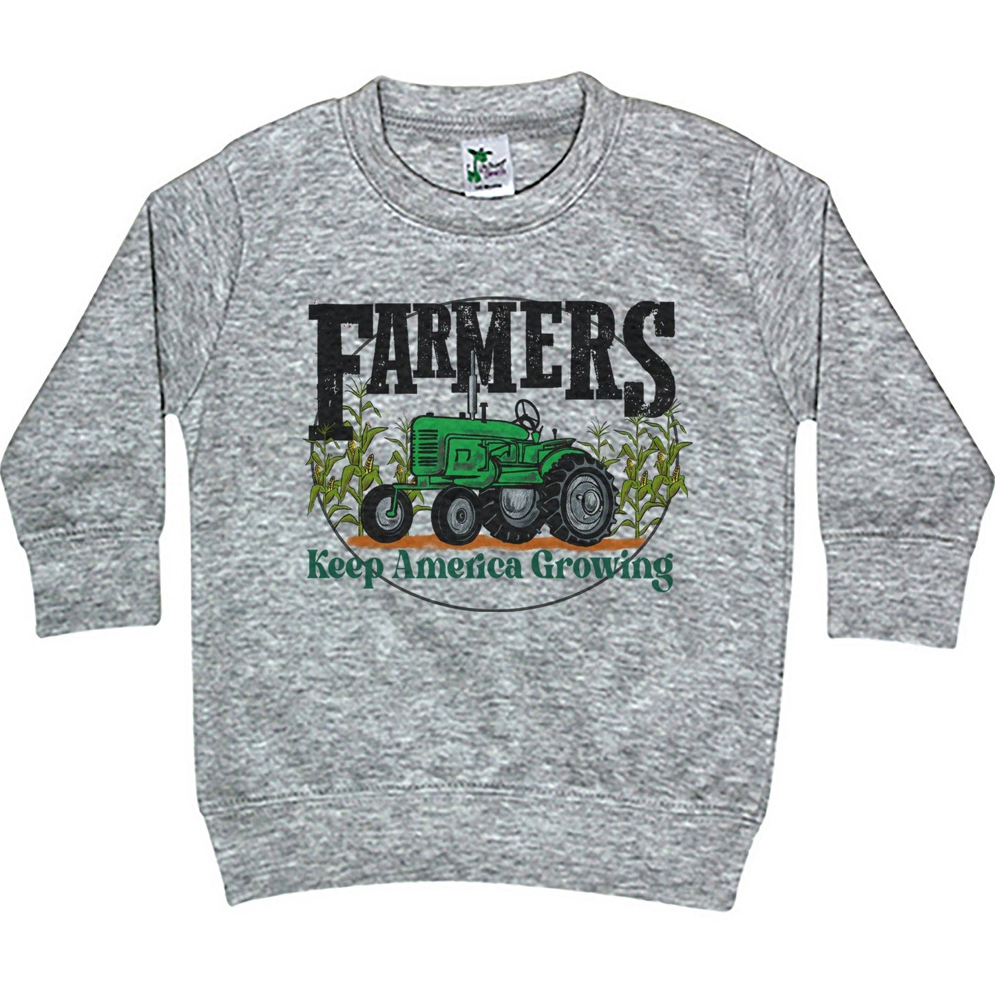 Kids Green Tractor Farm Long Sleeve