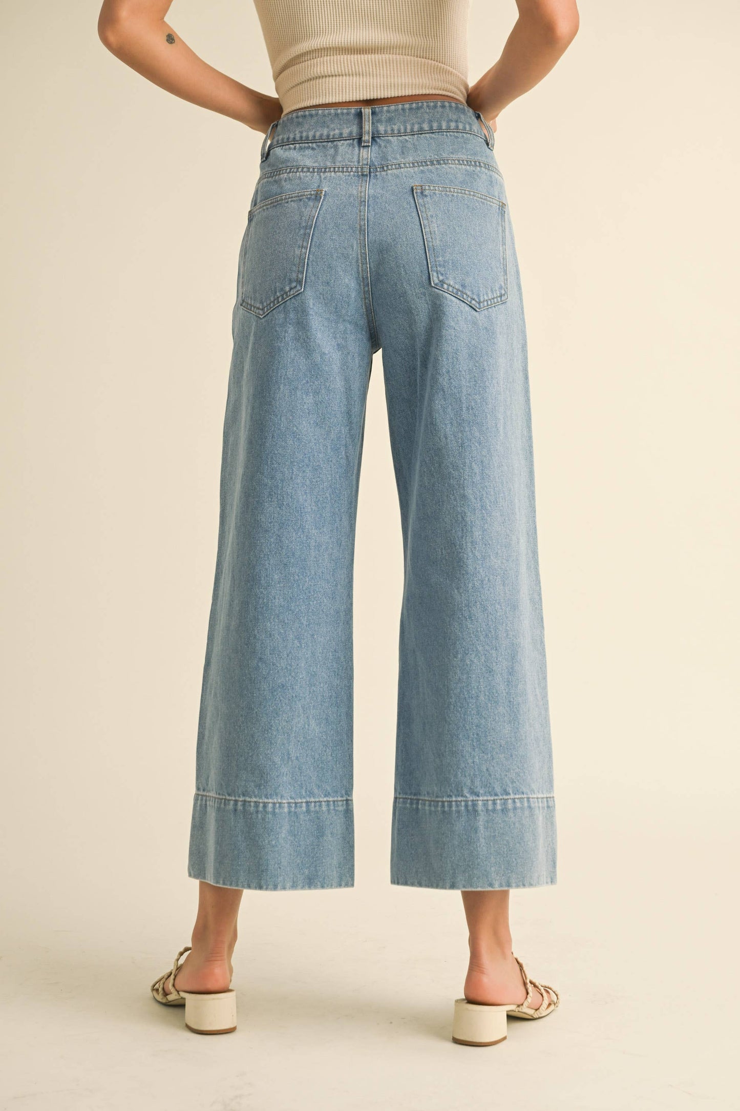 MIOU MUSE WIDE HEM DENIM PANTS