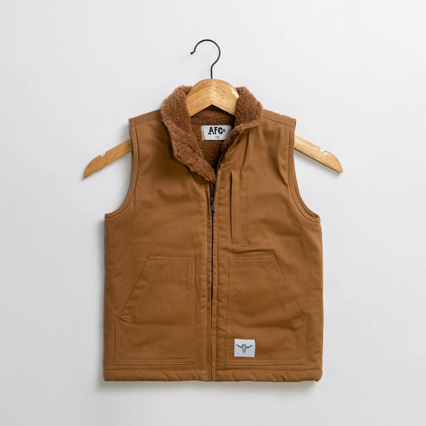 Western Kids Brown Work Sherpa Vest