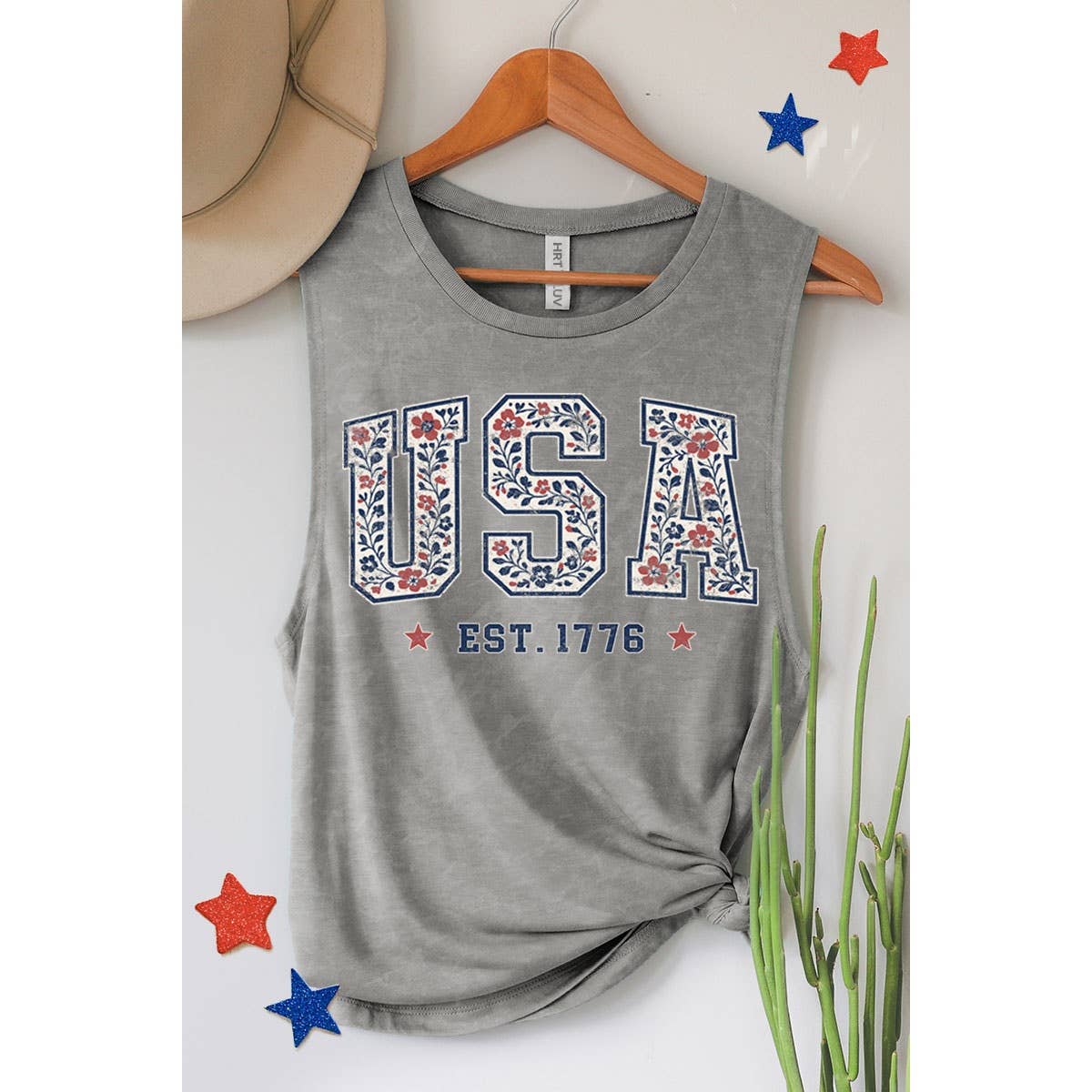 USA EST. 1776 GRAPHIC TANK TOP