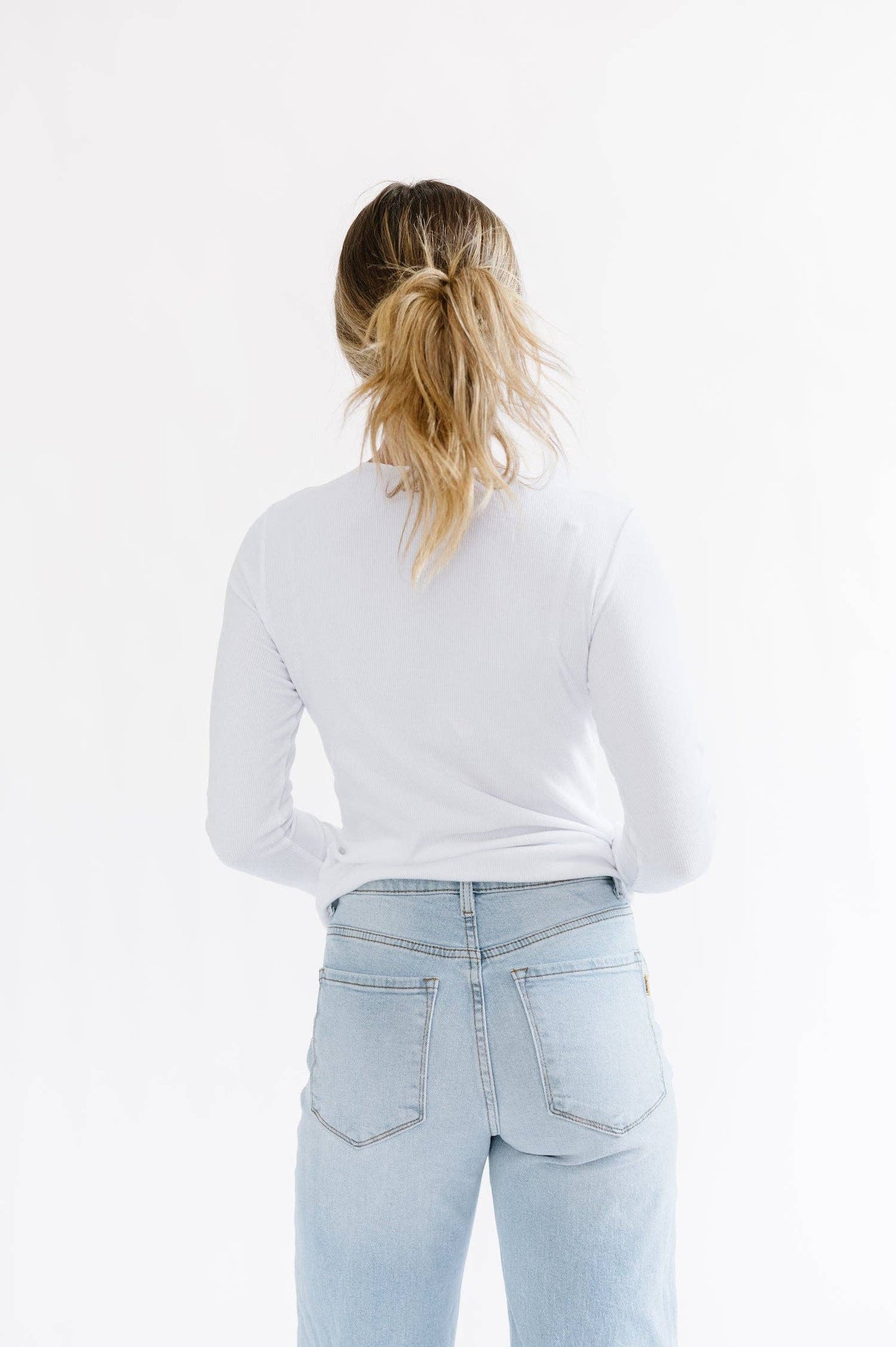 Karli Long Sleeve Top in White