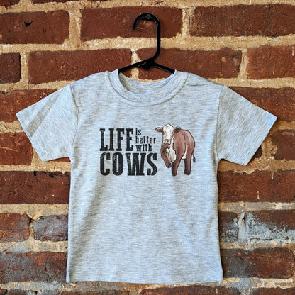 Life is better with cows Country Western Boy Summer Clothing