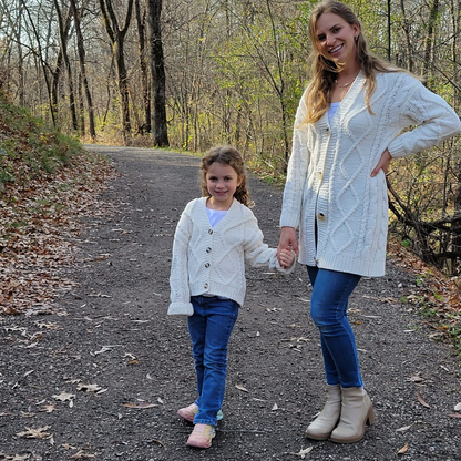 Ivory Cable Knit Cardigan- Child