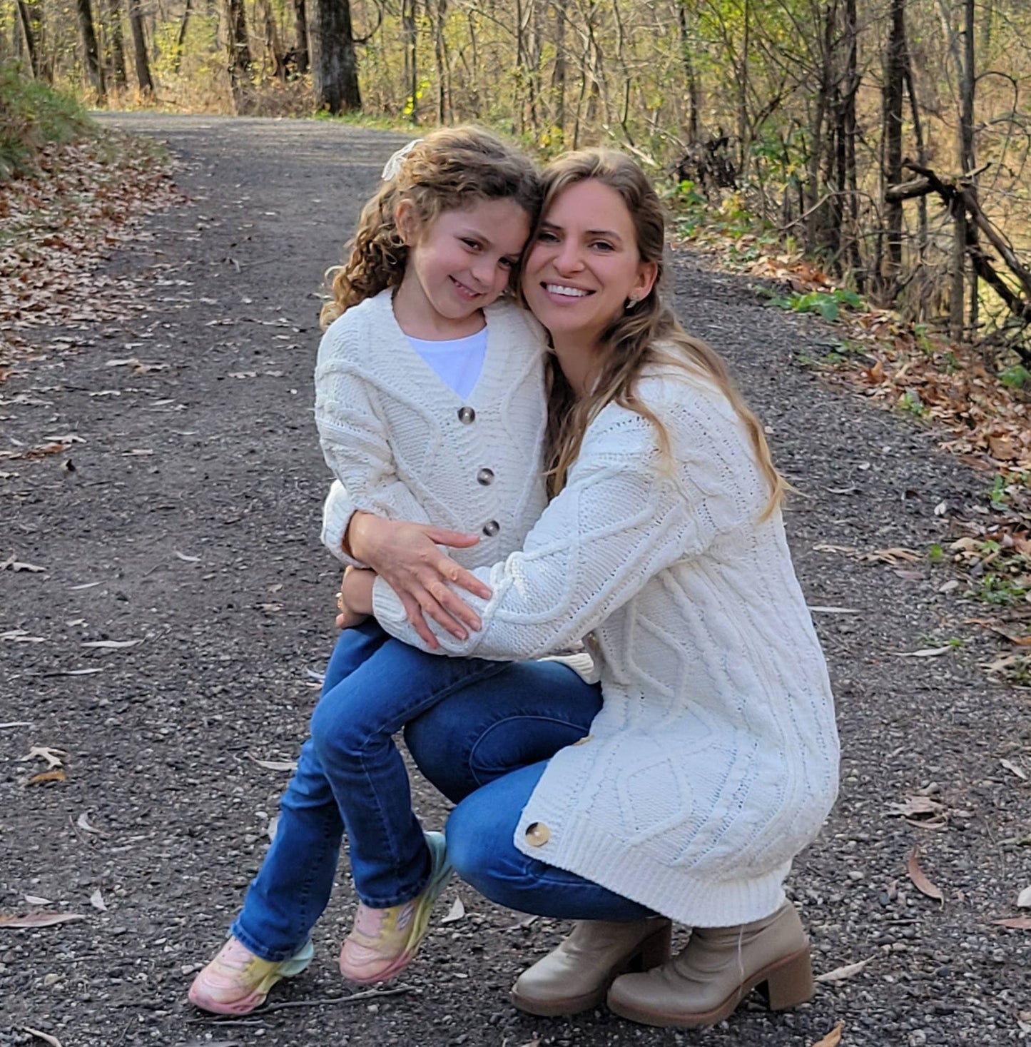 Ivory Cable Knit Cardigan- Child