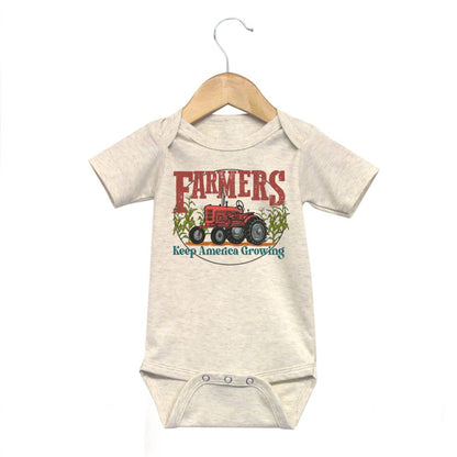 Red Tractor Farm Baby Onesie