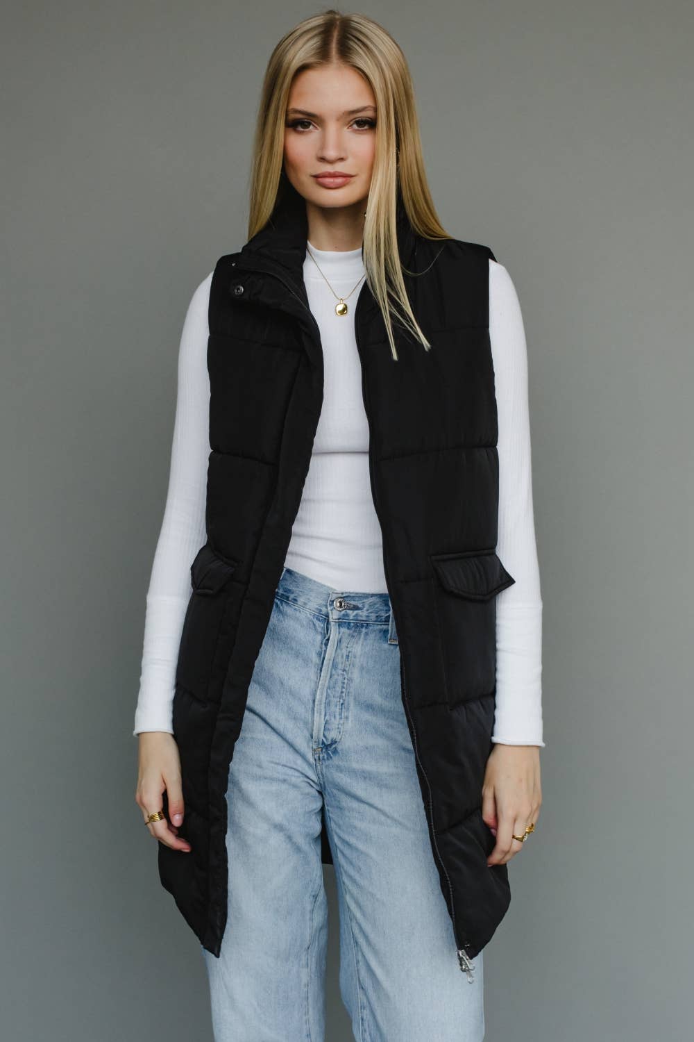 Black Long Vest