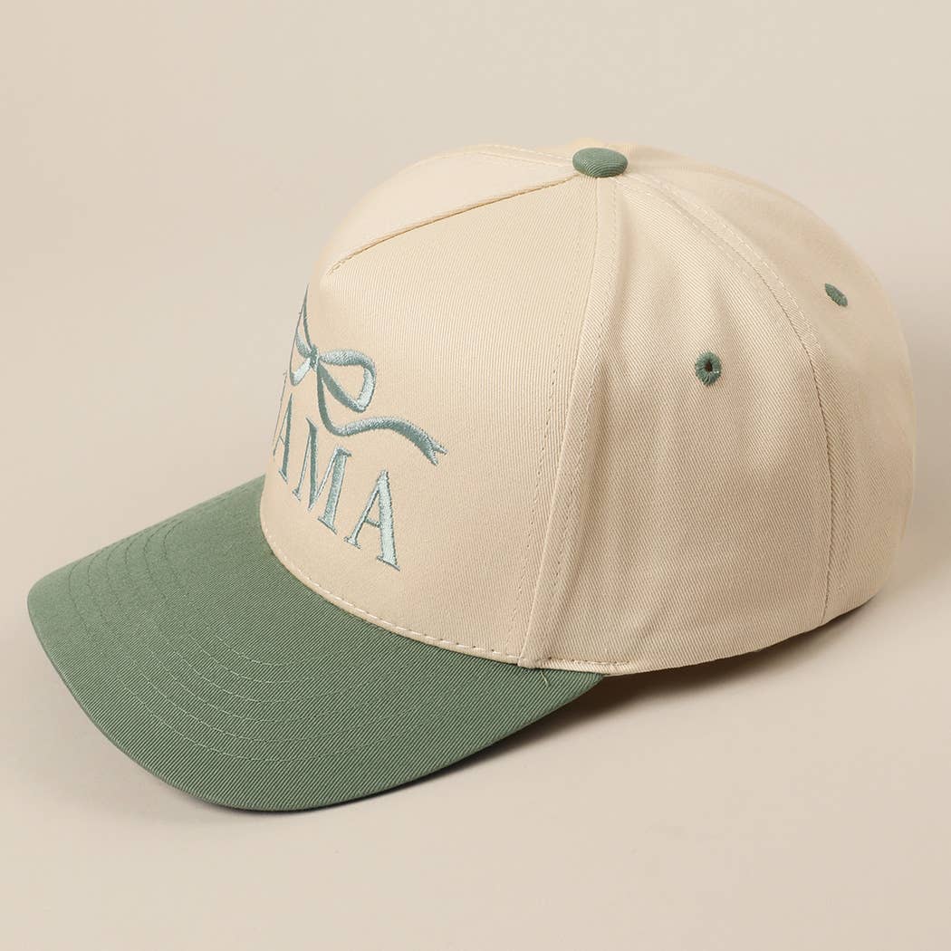 MAMA Ribbon Embroidered Two-Tone Trucker Hat (2 Colors)