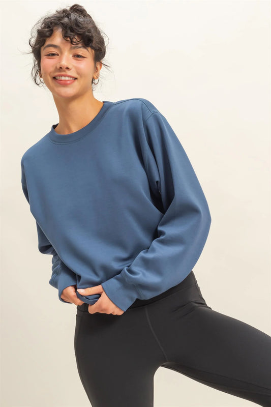 Double Knit Classic Crew Neck Sweatshirt (2 Colors)