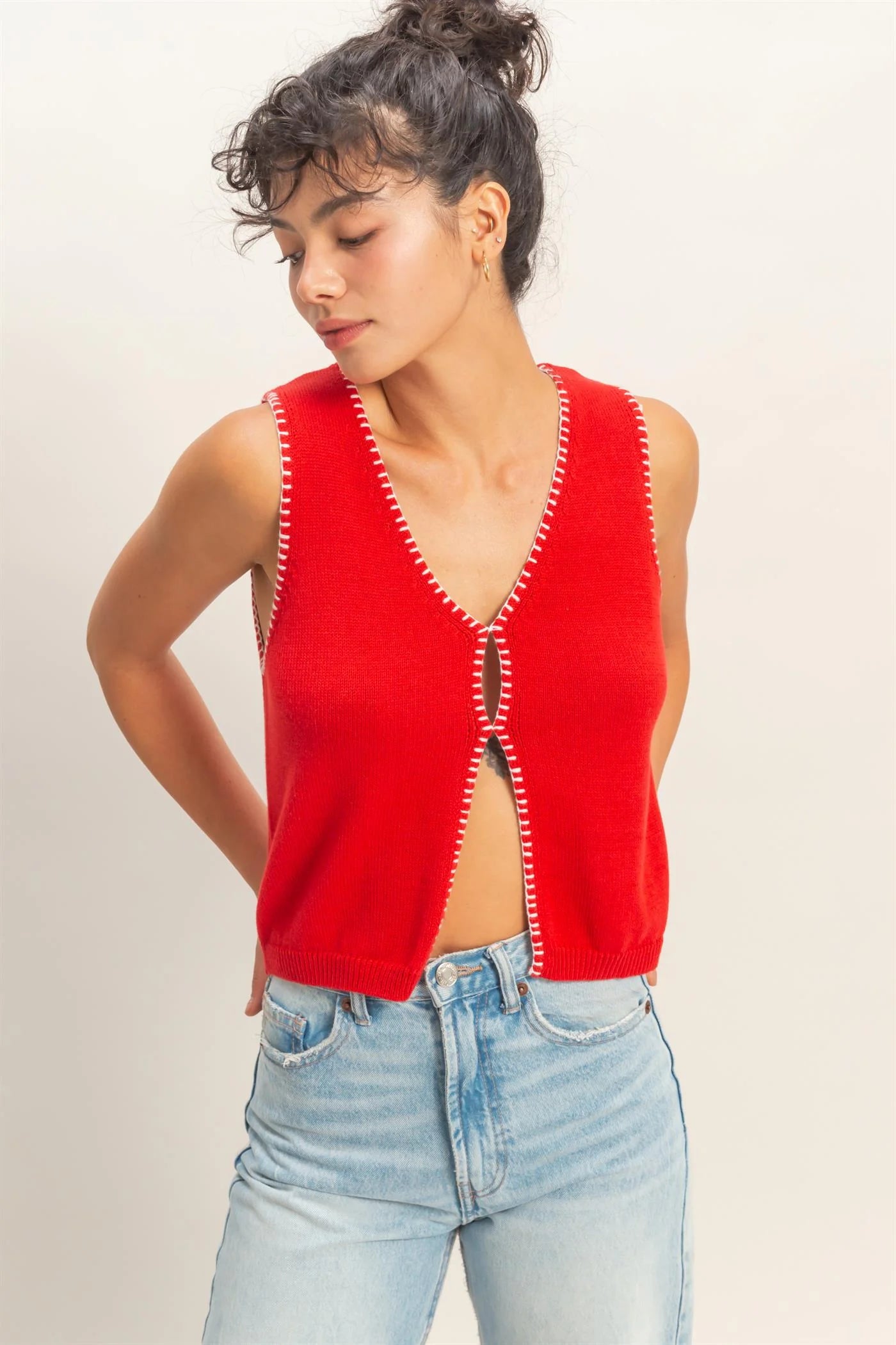 The Cherry Stitch Sweater Vest