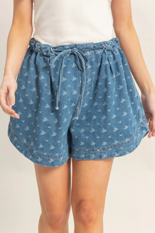 Meadow Bloom Chambray Shorts