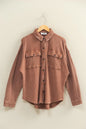 Oversized Mineral Washed Waffle Button Up Shacket